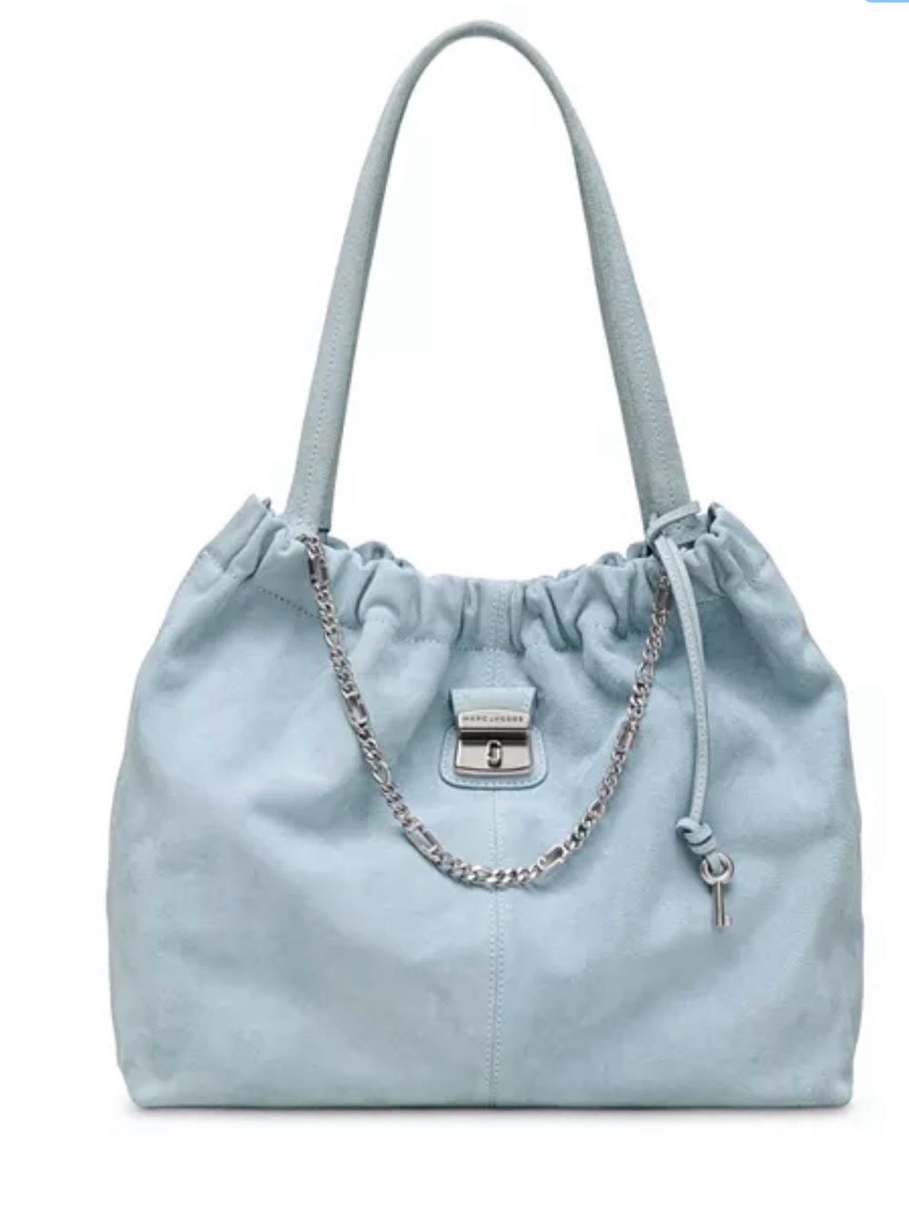 NWT Marc Jacobs The Christina Suede Tote Bag- BLUE MIST